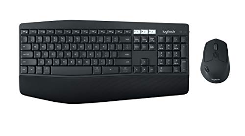 Logitech MK850 Combo Teclado y Mouse Multidispositivos, 2.4 GHz/Bluetooth, Estructura Curvada, Ratón Inalámbrico,12 Botones Programables,Batería de hasta 3 Años,PC/Mac - Negro