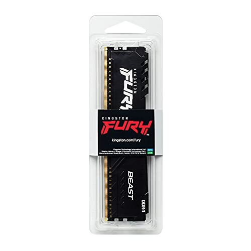 Kingston Fury Beast Black 16GB 3200Mhz DDR4 CL16 UDIMM Memoria Gamer Para PC Color Negro (KF432C16BB/16)