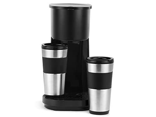 Basics - Cafetera de acero inoxidable con filtro reutilizable, 5  tazas, color negro