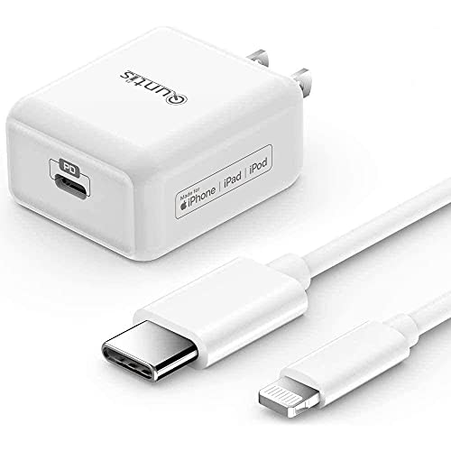 20W Cargador Rápido para iPhone 14, Quntis Cargador USB C Carga Rápida con Cable Tipo C a Lightning de 2m Compatible para iPhone 14 13 12 11 Pro MAX iPhone Mini X XS XR 8 9 Plus iPad Pro - Blanco