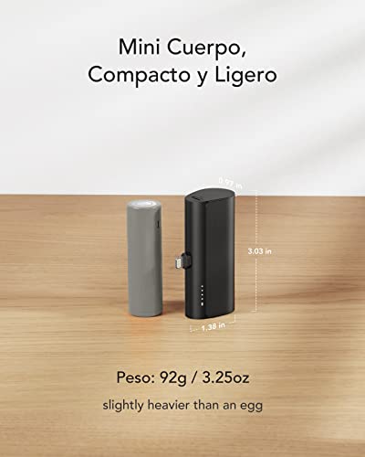 Mini Power Bank Portátil PD 20W para iPhone con Cable Integrado,Batería Portátil Inalámbrico Carga Rápida Banco de Energía 5000 mAh Compatible con iPhone 11 Pro/XS/XS MAX/XR para Día De San Valentín