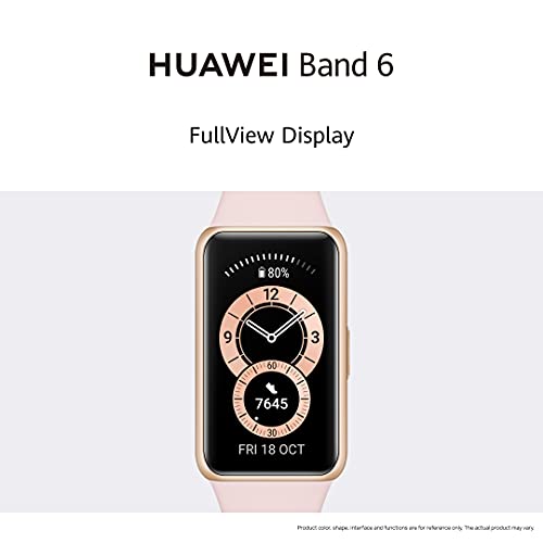 HUAWEI Band 6- Banda Inteligente, Pantalla FullView 1.47", Monitoreo de SpO2, Monitor de Ritmo y Sueño, 2 semanas de Batería- Negro