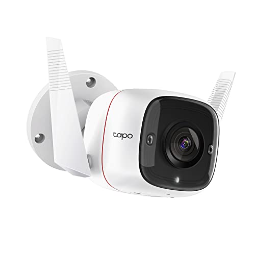 TP-LINK Tapo C310, cámara de seguridad Wi-Fi para exteriores, definición de 3MP, alarma de luz y sonido, visión nocturna, funciona con Alexa