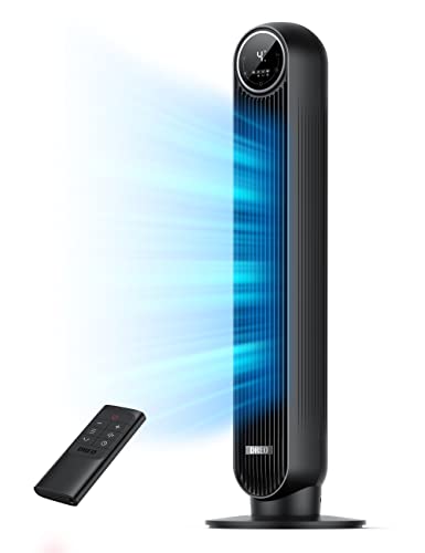 Dreo 36'' Nomad One Tower Fan with Remote, 24ft/s Velocity Quiet Cooling Fan, 90° Oscillating Fan with 4 Speeds, 4 Modes, 8H Timer, Bladeless Fan, Standing Floor Fans, Black, (DR-HTF007)