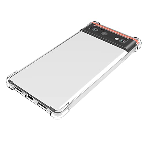 USTIYA Funda para Google Pixel 6 Case Carcasa Bumper,Shock-Absorción TPU Transparente Cover con Cuatro Esquinas Espesamiento