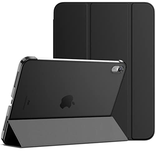 JETech Funda para iPad 10 (10.9 Pulgadas, 2022 Modelo, 10.ª Generación), Soporte Delgado con Respaldo Rígido Carcasa con Auto-Sueño/Estela (Negro)