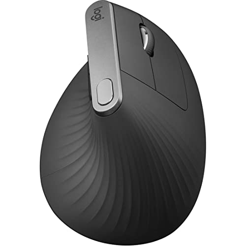 Logitech MX Vertical Mouse Inalámbrico Ergonómico, Multi-Ordenador, 2,4 GHz/Bluetooth con Receptor Unifying USB, Seguimiento Óptico 4000 DPI, 4 Botones, Carga Rápida, Portátil/PC/Mac/iPad OS - Negro