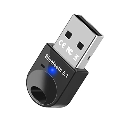 atolla Bluetooth USB Adaptador, Dongle Mini Inalámbrico Receptor Bluetooth 5.1, Adaptador Bluetooth para PC, Mouse, Teclado, Bocina, Impresora, Audífonos, Compatible con Windows 11/10/8.1/8/7