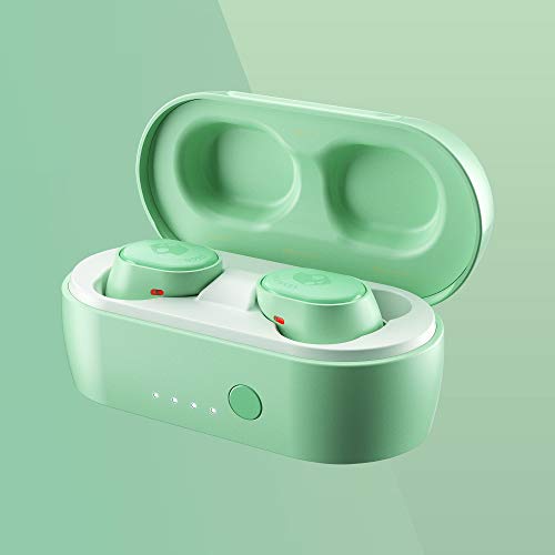 Skullcandy Sesh Evo True Wireless In-Ear Auriculares Bluetooth Compatible con iPhone y Android / Estuche de carga y micrófono / Ideal para gimnasio, deportes y juegos IP55 Resistente al agua - Verde