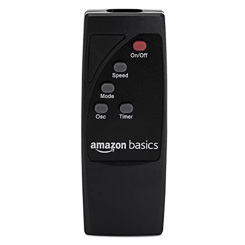 Amazon Basics - Ventilador oscilante de doble hoja con control remoto, 16 pulgadas, color negro