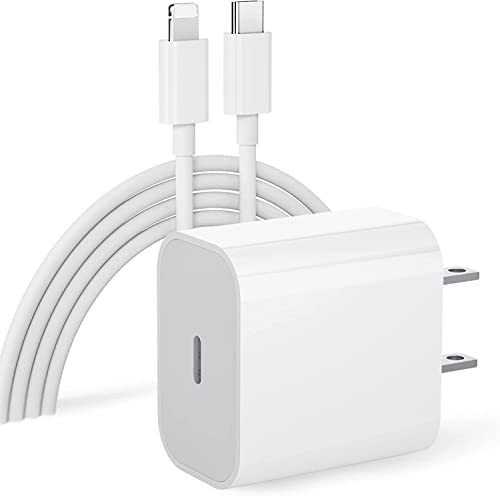 20w Cargador Original para iPhone de 20w de 4A, Carga Ultra Rapida (Certificado Apple Mfi) Cubo con Cable de 1m. Tipo C. Compatible con iPhone y iPad OEM