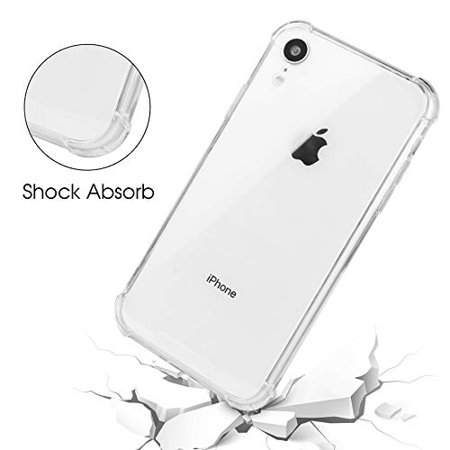 PUBAMALL Funda Compatible con iPhone XR, Clear PC Cubierta Trasera con TPU Parachoques Marco híbrido Transparente Funda Protectora (Claro)