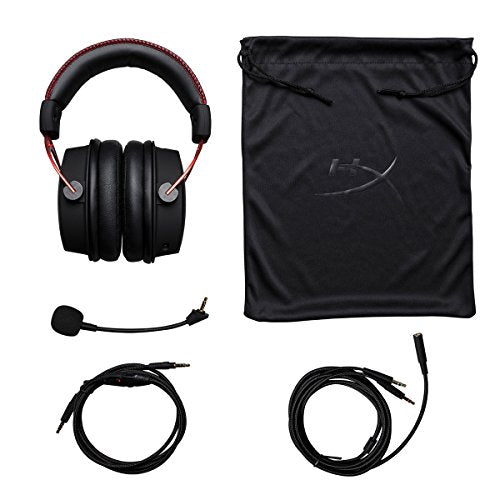 HyperX Cloud Alpha - Auriculares de diadema para videojuegos - Controladores de cámara dual - Confort galardonado - Marco de aluminio duradero Micrófono desmontable , Cloud Alpha (Reacondicionado)