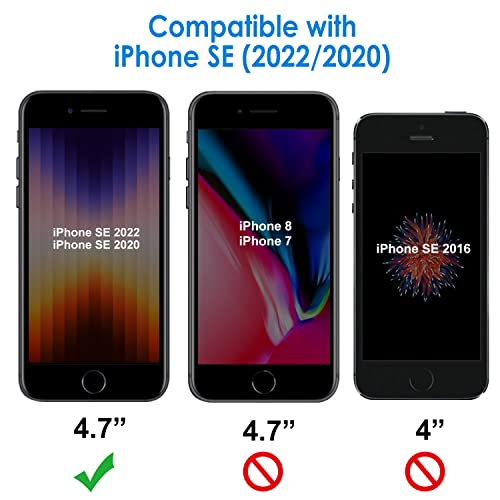 JETech Protector de Pantalla Compatible iPhone SE 3/2 (modelo 2022/2020) 4,7", Mica de Cristal Vidrio Templado, 3 Unidades