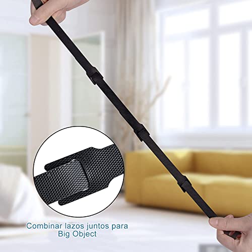 Ataduras de Cables Reutilizables - Bridas para Cables Organizador Cables Ties de Correas con Gancho y Bucle de Cuerda para la Gestión de Cables y Organización de Escritorio u Oficina (200*12MM,50 Pack)