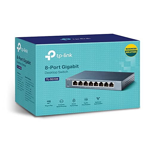 TP-Link TL-SG108 Unmanaged Switch de Escritorio, 8 Puertos 10/100/1000Mbps