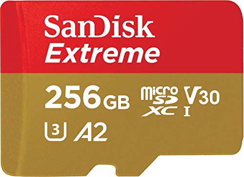 SanDisk Tarjeta microSD UHS-I de 256 GB Extreme para Juegos móviles - C10, U3, V30, 4K, A2, Micro SD - SDSQXA1-256G-GN6GN