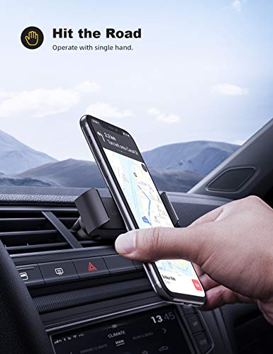 Lamicall Soporte Celular Auto, Porta Celular Auto - Carro de Rejillas de Ventilación Salidas de Aire para iPhone 12 Mini, 12 Pro MAX, 11 Pro, XS MAX XR X, 8, 7, 6S, Samsung A71 A51 S20 S10 S9, Android Smartphones - Negro