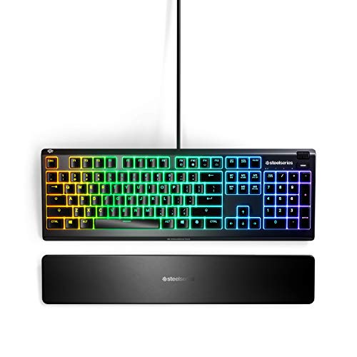 SteelSeries Apex 3 RGB Gaming Teclado - Iluminación RGB de 10 zonas - IP32 Resistente al agua (Reacondicionado)
