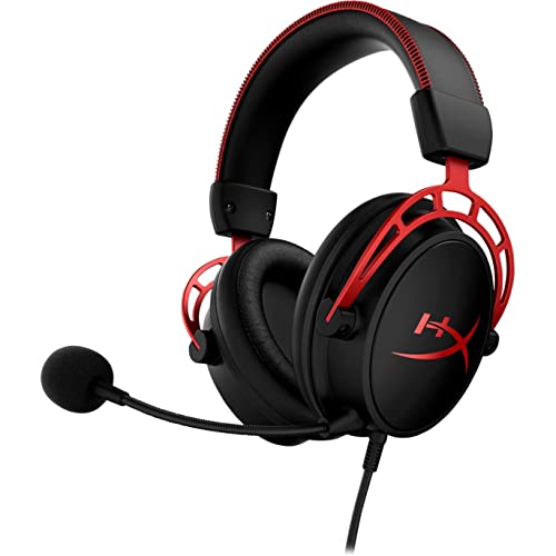 HyperX Cloud Alpha - Auriculares de diadema para videojuegos - Controladores de cámara dual - Confort galardonado - Marco de aluminio duradero Micrófono desmontable , Cloud Alpha (Reacondicionado)