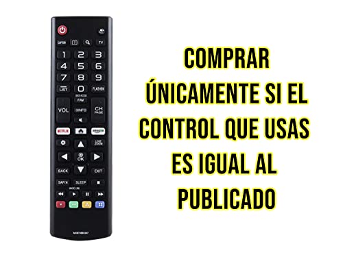 Control Remoto LG AKB75095315 AKB75095307 Reemplazo Universal Smart TV Netflix Amazon Magic Link LCD TV 43UJ6500 43UJ6560 49UJ6500 49UJ6560 55UJ6520 55UJ6540