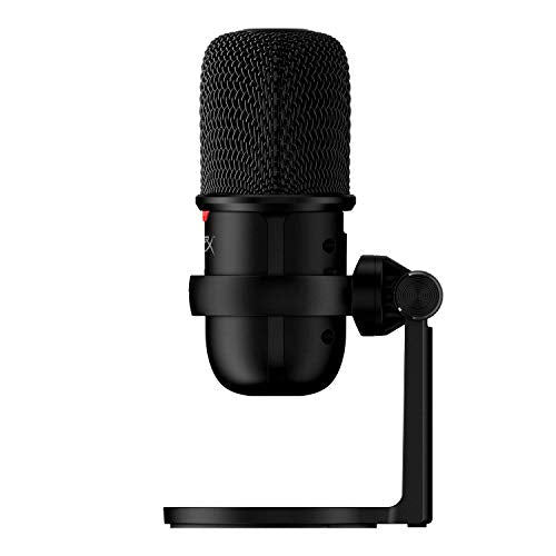 HyperX SoloCast - Micrófono de condensador USB para videojuegos, para PC, PS4 y Mac, Sensor de Tap-to-Silencio, Patrón Polar Cardioide, Gaming, Streaming, Podcasts, Twitch, YouTube, Discord, Negro (Renovado)