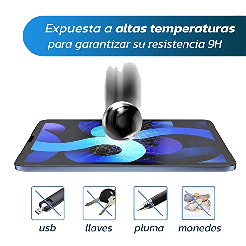 Bluelander 2 Micas Cristal Vidrio Templado para iPad 9, 8 y 7, 10.2" Pulgadas 2021, 2020, 2019, Dureza 9H, Protector de Pantalla Compatible con iPad, 2 Piezas, Bordes Curvos, 99% de Claridad