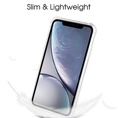 PUBAMALL Funda Compatible con iPhone XR, Clear PC Cubierta Trasera con TPU Parachoques Marco híbrido Transparente Funda Protectora (Claro)