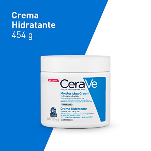CeraVe Crema Hidratante |454gr| Hidrante diario para rostro y cuerpo para piel seca