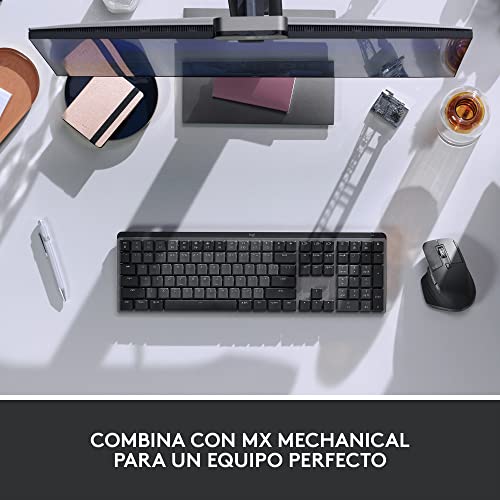 Logitech MX Master 3S - Mouse Inalámbrico de Desempeño, Scrolling Ultra-rápido, 8K dpi, Seguimiento sobre Vidrio, Clics Silenciosos, USB-C, Bluetooth, Windows, Linux, Chrome - Grafito