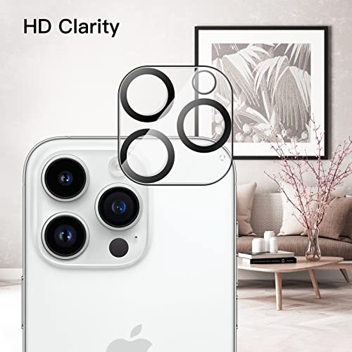 JETech Protector Lente de Cámara para iPhone 14 Pro 6,1 Pulgadas y iPhone 14 Pro Max 6,7 Pulgadas, Mica de Cristal Vidrio Templado 9H, Antiarañazos, Ultra HD Transparente, 3 Unidades