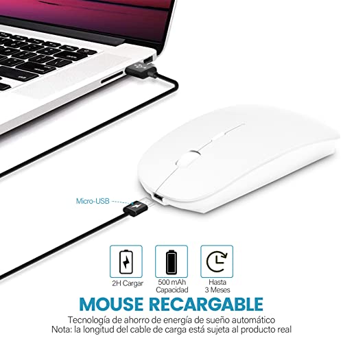 KLO Ratón Bluetooth para MacBook Pro, MacBook Air, iPad, ratón inalámbrico  Recargable para Laptop/Notebook/pc/Chromebook (Mouse Bluetooth/Negro) :  : Electrónicos