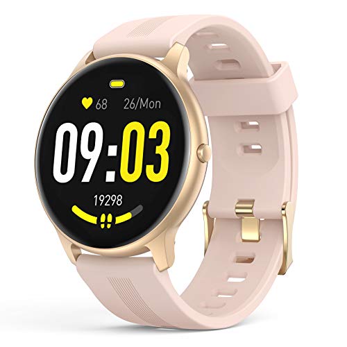 AGPtek Smartwatch Mujer, Reloj Inteligente Deportivo 1.3 Pulgadas Táctil Completa IP68, Monitor de Sueño, Seguimiento del Menstrual, Control de Musica Regalo Navidad