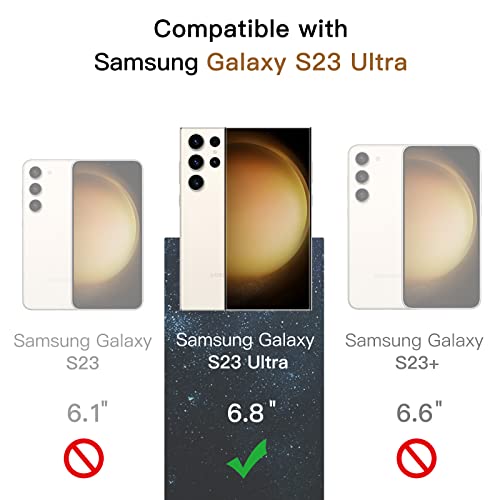 JETech Protector Pantalla de Privacidad para Samsung Galaxy S23 Ultra 5G 6.8 Pulgadas y Protector Lente Cámara, Película TPU Flexible Antiespia, Compatible Función Huella Digital, 2 Paquetes Cada Uno