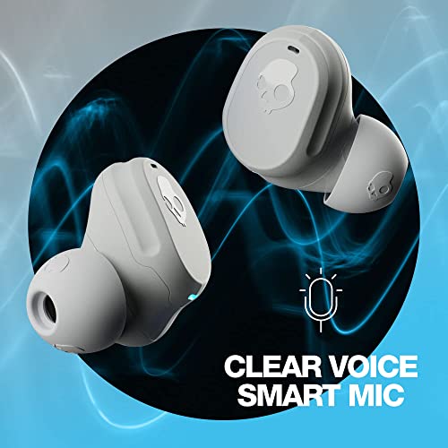 SKULLCANDY Mod Auriculares intrauditivos inalámbricos Bluetooth/compatibilidad iPhone y Android / 34 Horas de Audio/Ideal para Gimnasio y música/clasificación IP55 / micrófono Integrado - Gris