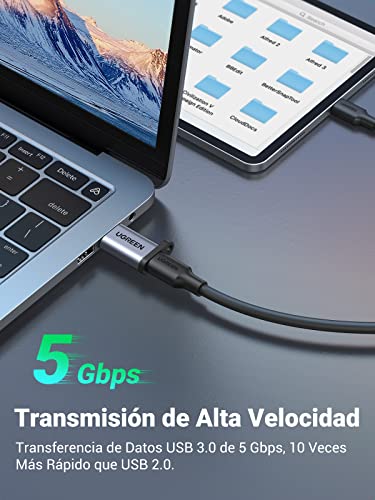 UGREEN Adaptador USB 3.0 a USB C, USB 3.1 Tipo C a USB 3.0 Tipo A Hembra a Macho Compatible con SanDisk Extreme 900, Seagate Innov8, Google Pixel, iPad Pro 2018, Pixel 2 C XL, Lumia 950, Nexus 5X 6P