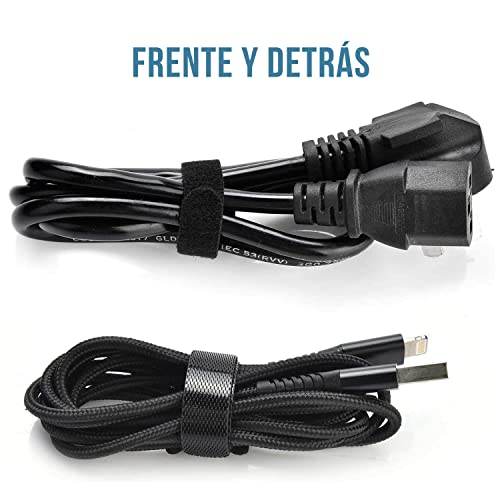 Ataduras de Cables Reutilizables - Bridas para Cables Organizador Cables Ties de Correas con Gancho y Bucle de Cuerda para la Gestión de Cables y Organización de Escritorio u Oficina (200*12MM,50 Pack)