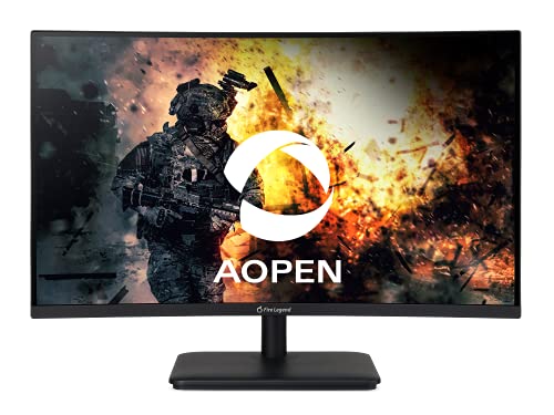 AOPEN 27HC5R bmiix 27" 1500R Curvo Zero-Frame Full HD (1920 x 1080) Monitor para Juegos | Tecnología AMD FreeSync | hasta 75Hz | 1ms | 2 Puertos HDMI y 1 Puerto VGA