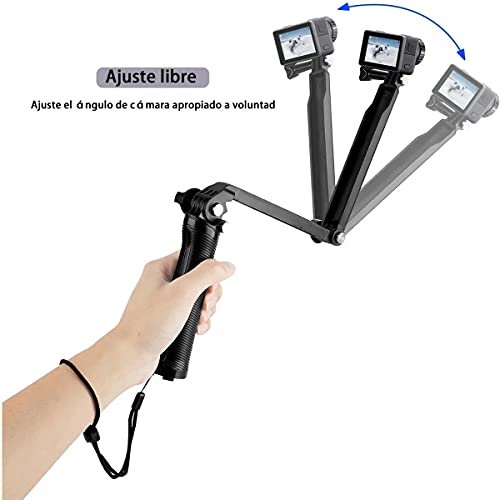 Nasjac Monopies de Cámara para GoPro Hero 11/10/9/8/7/6/5/4/3/2/1/Osmo Action/Xiao Yi/Acción SJCAM Cameras, Impermeable Paloselfis Selfie Stick Plegable Ajustable Soporte Monopod Trípode para Celular