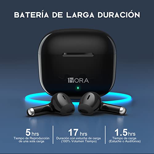 1 Hora Audifonos Inalambricos Bluetooth 5.1, Auriculares Inalámbricos In-Ear Audífonos Bluetooth con Micrófono Compatible con iPhone 14 13 12 Pro MAX Samsung Galaxy S20/A23/A52/A53 Xiaomi Huawei