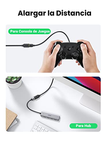 UGREEN Cable Alargador USB 3.0 Extension Macho a Hembra para Ordenador, TV Coche y Periféricos como Impresora, Ratón, Teclado, Hub, Pendrive, Mando de PS3 o Xbox, Gafas de Realidad Virtual etc. (2m)