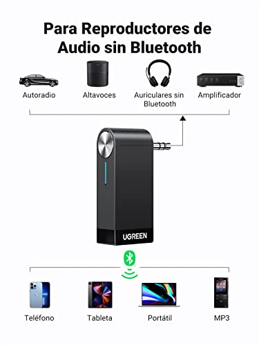 Ugreen Receptor Bluetooth 5.0 De Coche, Bluetooth Coche Aux