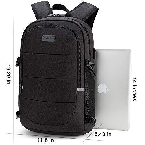 Mochila antirrobo para portátil con carga USB compatible con portátil de  15.6 pulgadas con bloqueo incluido., Negro