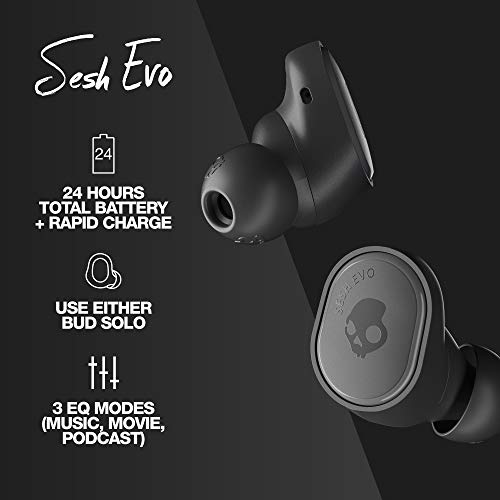 SKULLCANDY - Auriculares intraurales inalámbricos Sesh EVO True - Verdadero negro