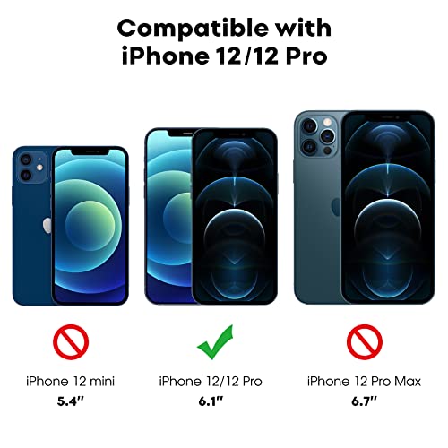 JETech Protector de Pantalla Cobertura Completo para iPhone 12/12 Pro 6,1 Pulgadas, Mica de Cristal Vidrio Templado, con Herramienta de Instalación, Amigable para Funda, HD Transparente, 3 Unidades