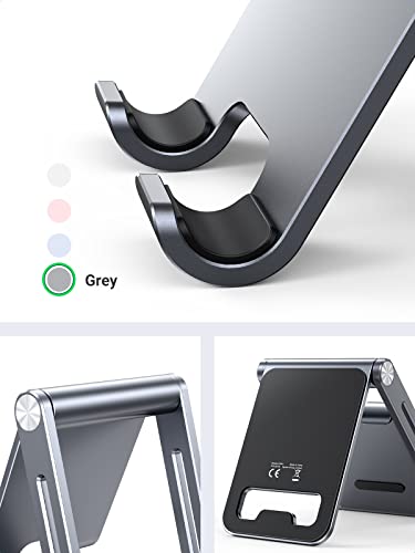 UGREEN Soporte para Celular, Universal Multiángulo Soporte Ajustable, Soporte Celular Plegable de Aluminio, Compatible con iPhone 14/13/12/11 Pro MAX, Galaxy S23 Ultra/S22/S21, Huawei, Redmi, Gris