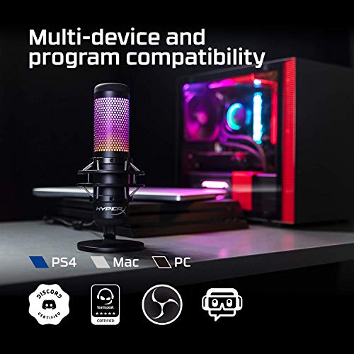 HyperX QuadCast S: micrófono de condensador USB RGB para PC, PS4