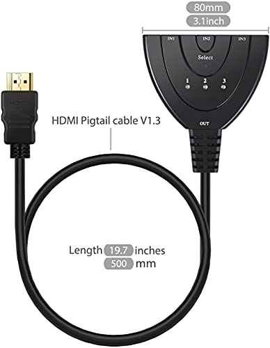 SWITCH HDMI 3 ENTRADAS 1 SALIDA CON CONTROL – Tienda MYFIMPORT