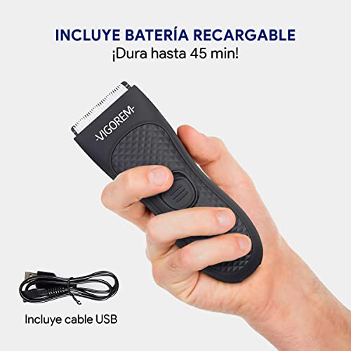 VIGOREM Light Rasuradora para hombre | corporal y zonas íntimas | Impermeable grado IPX-6 | cuchillas de cerámica anticorte | diseño compacto ideal para viajar y llevar a todos lados