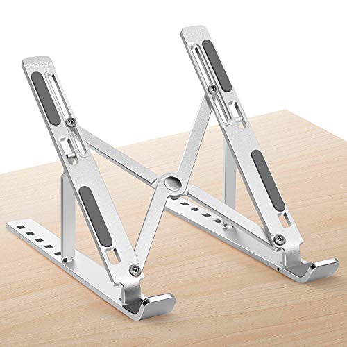 PHOCAR Soporte para Laptop,Base de Laptop,Soporte Aluminio para Laptop Compatible con MacBook Air Pro,iPad Air Pro,Lenovo ThinkPad,DELL Inspiron XPS,HP,ASUS, Acer,Xiaomi,Huawei, Surface, Chrome